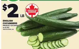 Loblaws ENGLISH CUCUMBERS offer