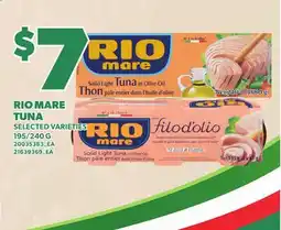 Loblaws RIO MARE TUNA, 195/240 G offer