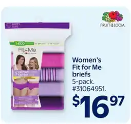 Walmart Women's Fit for Me briefs offer