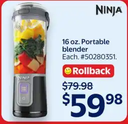 Walmart Ninja 16 oz. Portable blender offer