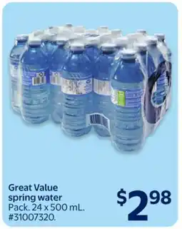 Walmart Great Value spring water offer