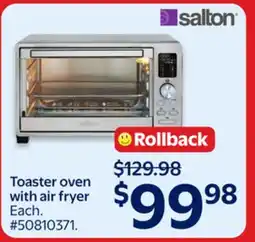 Walmart Salton Toaster oven with air fryer offer