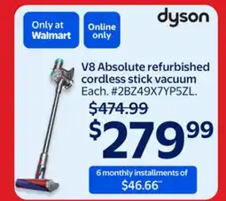 Walmart Dyson V8 Absolute refurbished cordless stick vacuum offer