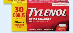 Walmart Tylenol Extra Strength caplets or EZTabs 230s offer