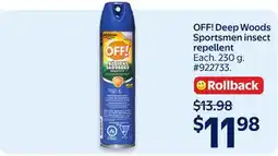 Walmart OFF! Deep Woods Sportsmen insect repellent offer