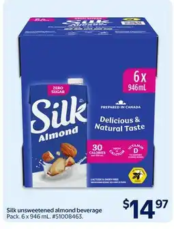Walmart Silk unsweetened almond beverage offer