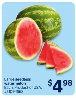 Walmart Large seedless watermelon offer