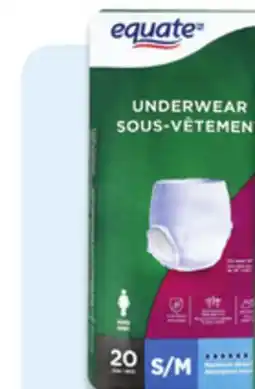 Walmart Equate incontinence products offer