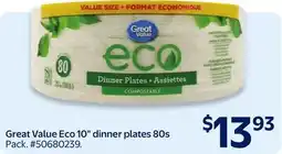 Walmart Great Value ECO 10 dinner plates 80s offer