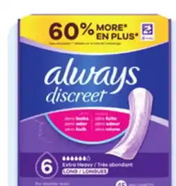 Walmart Always Discreet incontinence pads or underwear offer