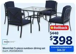 Walmart Montclair 5-piece Outdoor Dining Se offer