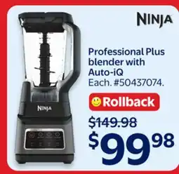 Walmart Professional Plus blender with Auto-iQ offer
