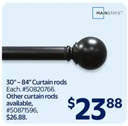 Walmart 30 – 84 Curtain rods Each offer