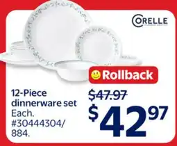 Walmart 12-Piece dinnerware set offer