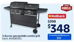 Walmart 5-Burner gas/griddle combo grill offer