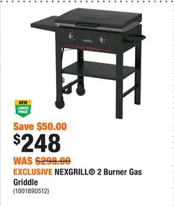 Home Depot EXCLUSIVE NEXGRILL 2 Burner Gas Griddle offer