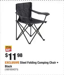 Home Depot EXCLUSIVE Steel Folding Camping Chair • Black offer
