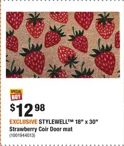 Home Depot EXCLUSIVE STYLEWELL 18 x 30 Strawberry Coir Door mat offer