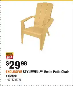 Home Depot EXCLUSIVE STYLEWELL Resin Patio Chair • Ochre offer