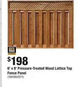 Home Depot 6' x 8' Pressure-Treated Wood Lattice Top Fence Panel offer