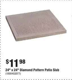 Home Depot 24 x 24 Diamond Pattern Patio Slab offer