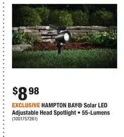 Home Depot EXCLUSIVE HAMPTON BAY Solar LED Adjustable Head Spotlight • 55-Lumens offer