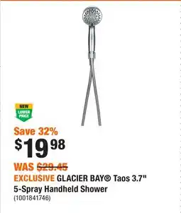 Home Depot EXCLUSIVE GLACIER BAY Taos 3.7 5-Spray Handheld Shower offer