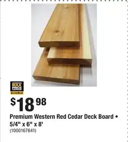 Home Depot Premium Western Red Cedar Deck Board • 5/4 x 6 x 8' offer
