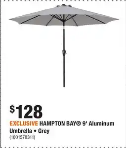Home Depot EXCLUSIVE HAMPTON BAY 9' Aluminum Umbrella • Grey offer