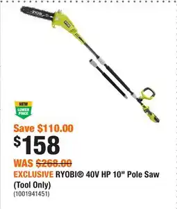 Home Depot EXCLUSIVE RYOBI 40V HP 10 Pole Saw (Tool Only) offer