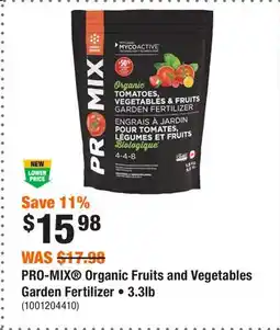 Home Depot PRO-MIX Organic Fruits and Vegetables Garden Fertilizer • 3.3lb offer