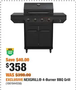 Home Depot EXCLUSIVE NEXGRILL 4-Burner BBQ Grill offer
