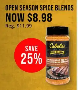 Cabela's OPEN SEASON SPICE BLENDS offer