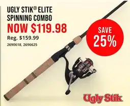 Cabela's UGLY STIK ELITE SPINNING COMBO offer