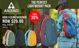 Cabela's ASCEND HOOK 6 SLING BACKPACK offer