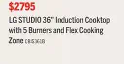The Brick LG STUDIO 36 Induction Cooktop with 5 Burners and Flex Cooking Zone offer