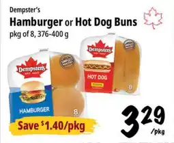 Farm Boy Dempster's Hamburger or Hot Dog Buns offer