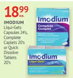 IDA Pharmacy IMODIUM Liqui-Gels Capsules 24's, Complete Caplets 20's or Quick Dissolve Tablets 20's offer