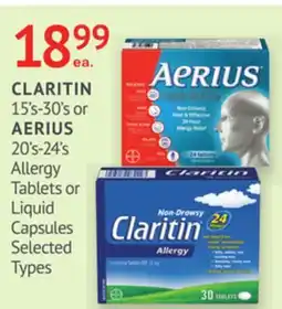 IDA Pharmacy CLARITIN 15's-30's or AERIUS 20's-24's offer