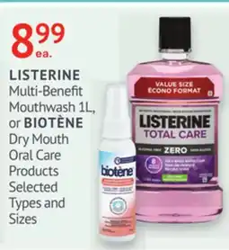 IDA Pharmacy LISTERINE Multi-Benefit Mouthwash 1L, or BIOTÈNE Dry Mouth Oral Care Products offer