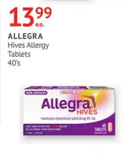 IDA Pharmacy ALLEGRA Hives Allergy Tablets offer