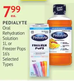 IDA Pharmacy PEDIALYTE Oral Rehydration Solution 1L or Freezer Pops 16's offer
