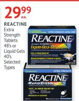 IDA Pharmacy REACTINE Extra Strength Tablets 48's or Liquid Gels 40's offer