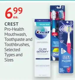 IDA Pharmacy CREST Pro-Health Mouthwash, Toothpaste and Toothbrushes offer