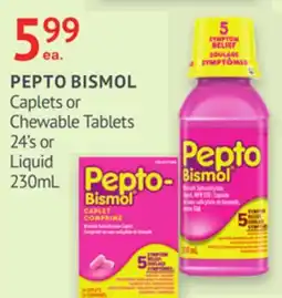IDA Pharmacy PEPTO BISMOL Caplets or Chewable Tablets 24's or Liquid offer