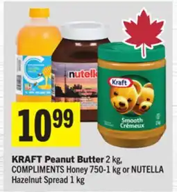 Foodland Peanut Butter 2 kg, COMPLIMENTS Honey 750-1 kg or Hazelnut Spread 1 kg offer