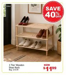 Oxford Mills 3 Tier Wooden Shoe Rack offer