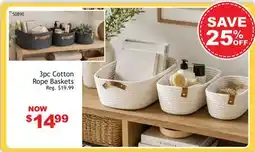 Oxford Mills 3pc Cotton Rope Baskets offer
