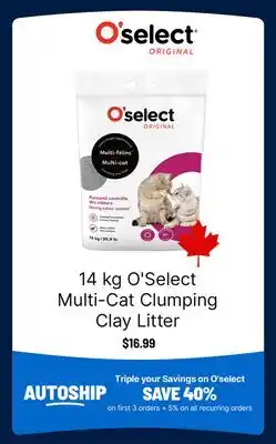 Ren’s Pets Depot O'Select Multi-Cat Clumping Clay Litter offer