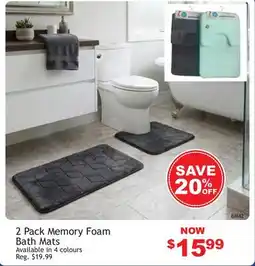 Oxford Mills 2 Pack Memory Foam Bath Mats offer